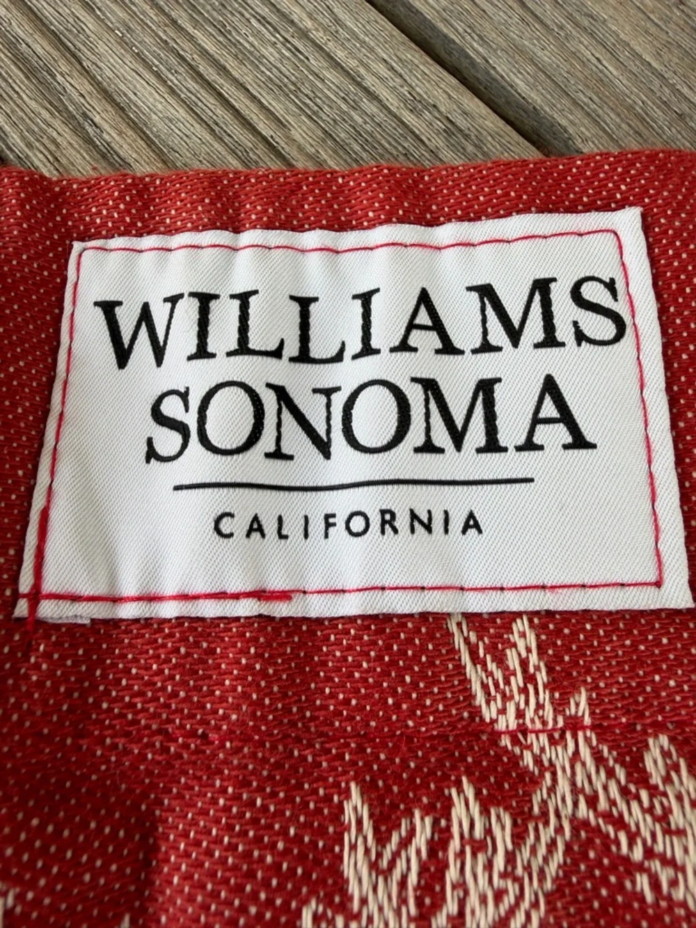Williams-Sonoma Twas The Night Before Christmas Jacquard Apron Red White NWT OS